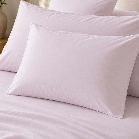 Taies d'oreiller percale 80 fils coton peigné x2 | Faitonlit