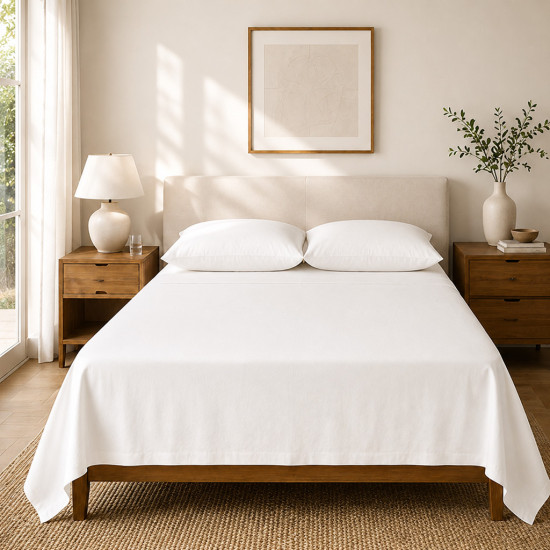 Taies d'oreiller percale 80 fils coton peigné x2 | Faitonlit