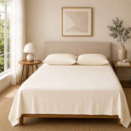 Taies d'oreiller percale 80 fils coton peigné x2 | Faitonlit