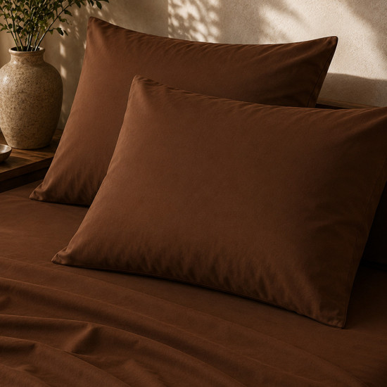 Taies d'oreiller percale 80 fils coton peigné x2 | Faitonlit
