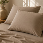 Taies d'oreiller percale 80 fils coton peigné x2 | Faitonlit
