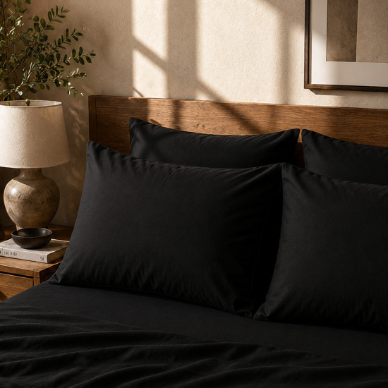 Taies d'oreiller percale 80 fils coton peigné x2 | Faitonlit