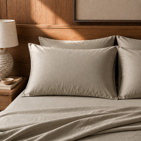 Taies d'oreiller percale 80 fils coton peigné x2 | Faitonlit
