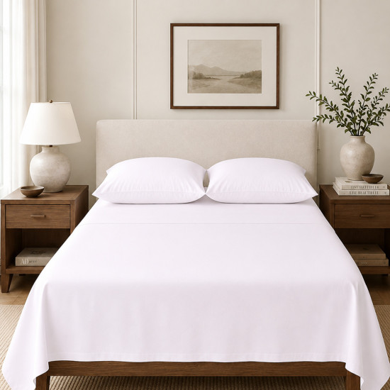 Drap plat satin de coton 200 fils premium | Faitonlit