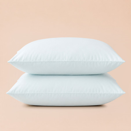 Taies d'oreiller percale 80 fils coton peigné x2 | Faitonlit
