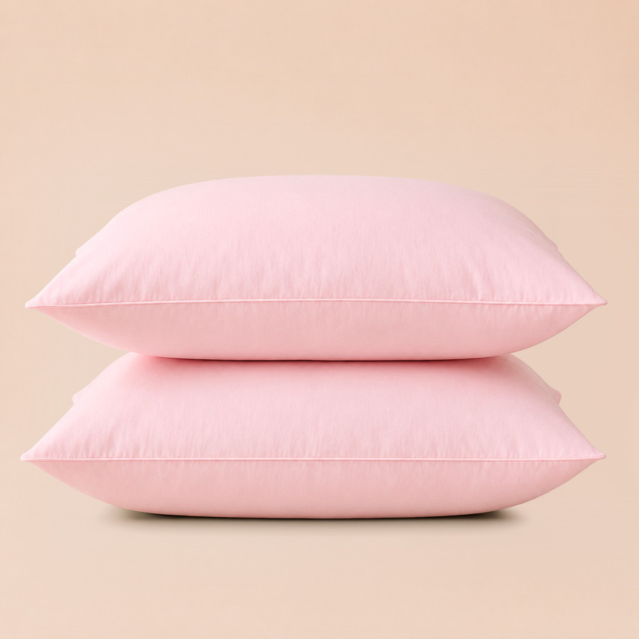Taies d'oreiller percale 80 fils coton peigné x2 | Faitonlit
