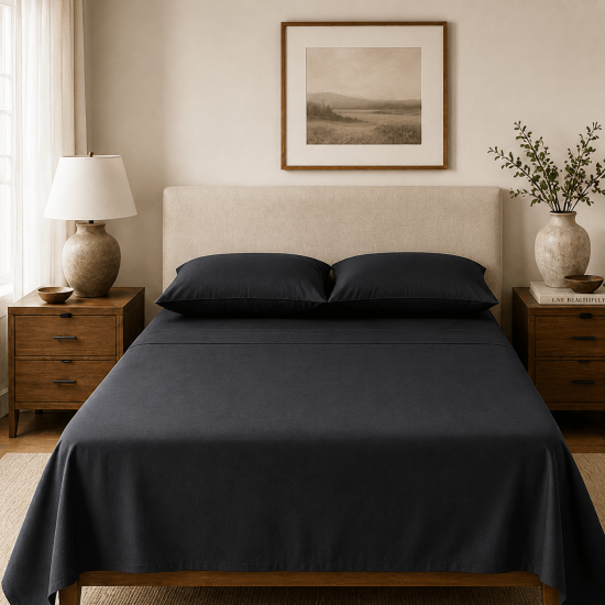 Drap plat satin de coton 200 fils premium | Faitonlit