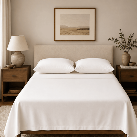 Drap plat satin de coton 200 fils premium | Faitonlit
