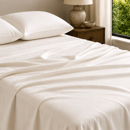Drap plat satin de coton 200 fils premium | Faitonlit