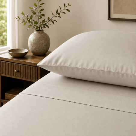 Drap plat satin de coton 200 fils premium | Faitonlit