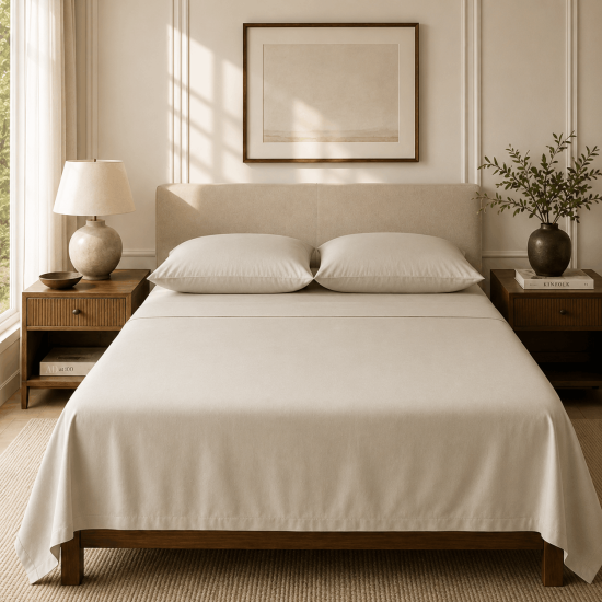 Drap plat satin de coton 200 fils premium | Faitonlit