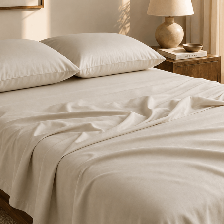 Drap plat satin de coton 200 fils premium | Faitonlit