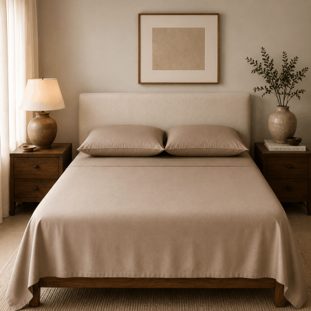 Drap plat satin de coton 200 fils premium | Faitonlit