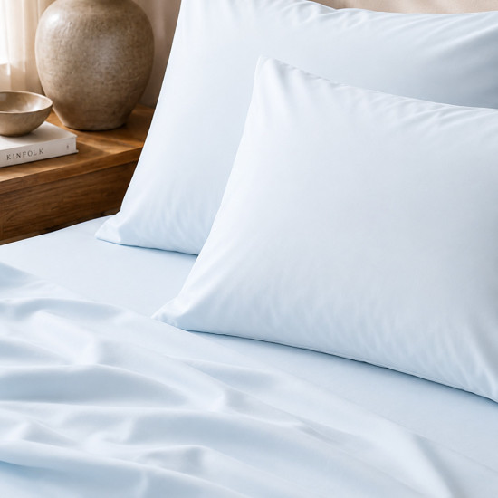 Taies d'oreiller percale 80 fils coton peigné x2 | Faitonlit
